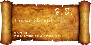 Hruska Dávid névjegykártya